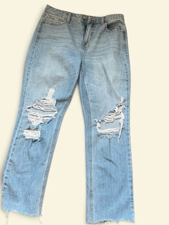 Cello Denim - Cello Light Blue Distressed Straight-Leg Jeans